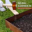 Worth Garden 3-Pack Pre-Rusted Cor-Ten Steel Landscape Edging - 40" L x 5.5" H Each (10ft Total) - No-Dig Hammer-in Heavy Duty 14-Gauge Metal Edging Border w/ 4 Clips & Gloves - Edge for Lawn Yard