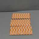 ALINK 75 Orange and White Striped Paper Straws, Biodegradable Disposable Drinking Straws for Halloween, Bridal Shower, Brithday, New Year, Party Decoration Supplies