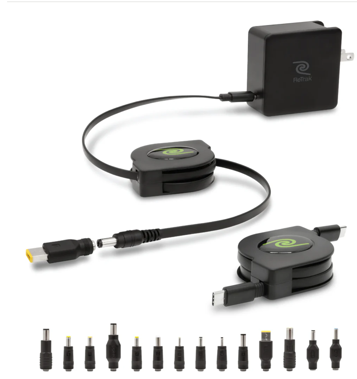 Retrak 67W Universal laptop charger USBC Power adapter 14 adapter tip
