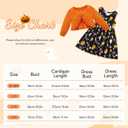Patgoal Kid Toddler Girl Fall Dress+Cardigan 2 Piece Pumpkin Sleeveless Dress and Cardigan Set Halloween Thanksgiving Outfits (Orange)