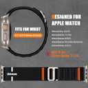 Bandletic Compatible with Apple Watch Ultra Band Men Women, Wide Soft Stretchy Rugged Sport Straps with G-Hook for iWatch 49mm(Ultra 3/2/1),46mm(11/10),45mm(9/8/7),44mm(SE3/SE2/SE/6/5/4),42mm(3/2/1)