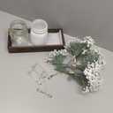 BLEUM CADE Centerpiece Table Decorations - Mason Jar Lights Centerpiece for Kitchen Dining Table Farmhouse Coffee Table Wedding Home Decor with 3 Jars Babys Breath Artificial Flowers & Wood Tray