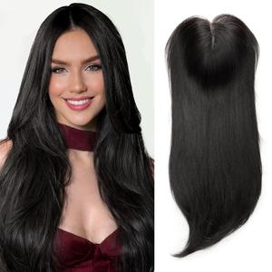 Isaic Hair Toppers for Women 24 Inch Synthetic Hair Pieces, 360° Clips In and Adjustable Bandage Layered Toppers, Toppers Hair Pieces Add Volume for Thinning Hair and Daily Use (Brown Black)