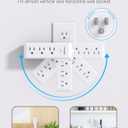 Surge Protector Outlet Extender with Rotating Plug, 9 AC Multi Plug Wall Outlet Expander, 1800J Wall Charger, 3-Sided Power Strip Electrical Plug Adapter Outlet Splitter for Home Office College Dorm