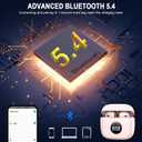 Wireless Bluetooth 5.4 Earbuds, Ear Buds LED Power Display Headphones 6D Stereo, Bluetooth Earbuds in-Ear Noise Cancelling Mic, 40H Playback Mini Case IP7 Waterproof Sports Earphones for Android iOS