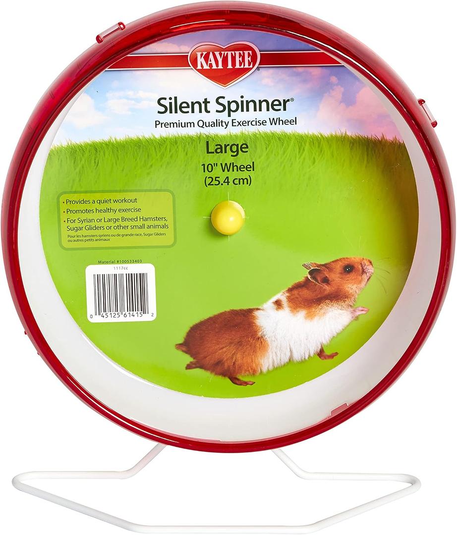 Kaytee Silent Spinner Wheel For Pet Syrian or Large Breed Hamsters, Sugar Gliders and Gerbils, Large 10 Inch, Blue