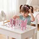 AceOrbit Pink Bow Headband Holder Organizer Hair Hoop Headband Wooden Display Stand Coquette Bow Hairband Stand Organizer Home Room Decors for Women