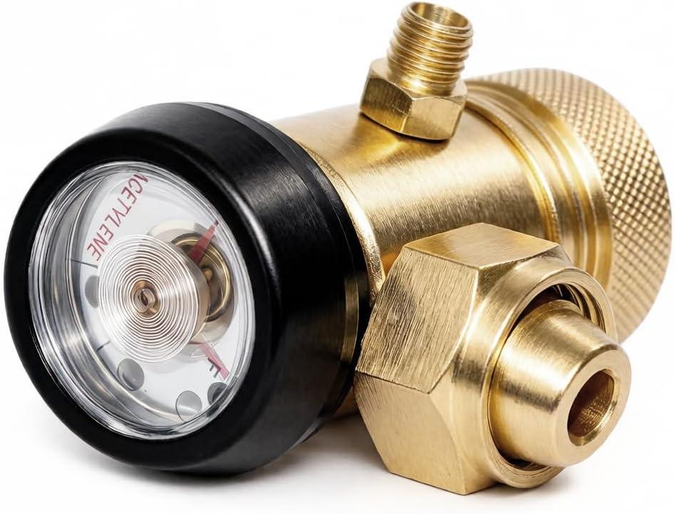 CGA520 AR-B Acetylene Regulator for B Tanks, Acetylene Gauge for Turbo Torch 0386-0725, Acetylene Torch Kit, Turbo Torch Acetylene