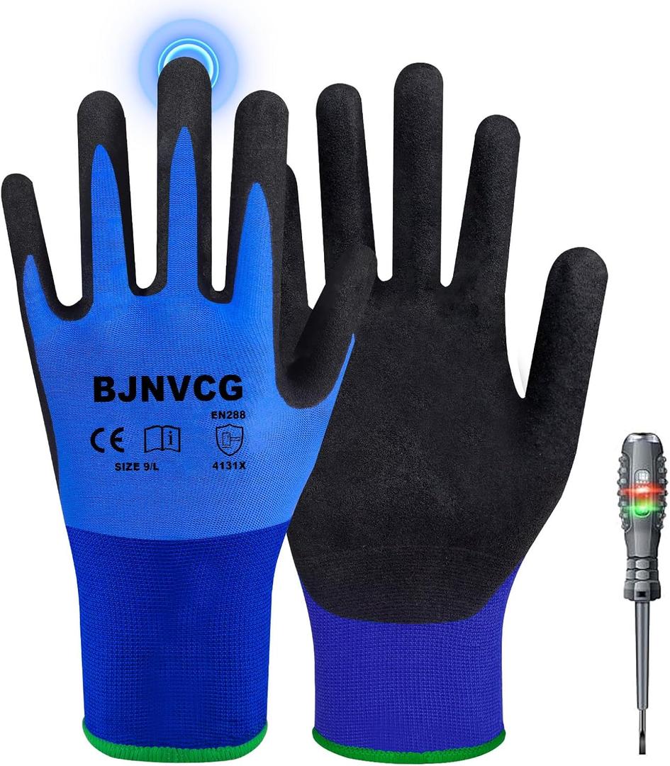 400V Electrical Insulated Gloves Electrician Gloves Flame Retardant&Anti-Slip Grip for Electrical Work