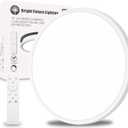 1Pack 20 Inch Remote Control Dimmable Large LED Flush Mount Ceiling Light Panel,40W 4350LM,2700K-6000K Adjustable Color,Ultra Thin Round White Ceiling Light Fixture for Hallway Kitchen Home Office