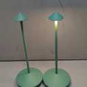 Modern Cordless Table Lamp Set of 2, Portable LED Desk Lamps, 4000mAh Rechargeable Battery Operated Lighting for Bedroom Dining Room Restaurant Coffee Shop Camping Night Light (Green)