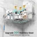 Moforoco Corner Shower Caddy Shelf Organizer Rack, Self Adhesive Black Bathroom Shelves Basket, Home Shower Inside Organization and Storage Decor Rv Accessories, First Apartment EssentialsSilver