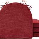 IPYNBAP Chair Cushions for Dining Chairs with Ties and Removable Cover, Dining Kitchen Chair Pads with Non-Slip Bottom, High-Resilience Indoor Seat Cushions, 16'' x 16'' x 2'', Set of 4, Red