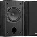 Elimavi 30W*2 Passive Bookshelf Speakers for Record Players and Home Theater Systems, Midrange and High-Frequency Stereo Speakers, Indoor Rear Surround Speakers, Requires a Receiver or Amplifier,Black