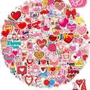 Valentines Day Stickers, Heart Stickers for Water Bottles Cards Gift Boxes Party Favors, Valentines Gifts for Kids Classroom, Waterproof Vinyl Love Sticker for Kids Teens Girls