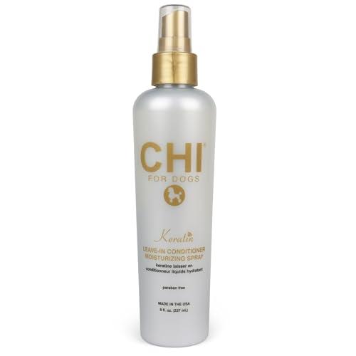 CHI for Dogs Keratin Leave-In Conditioner Spray - Moisturizing Dog Mist with Nourishing Formula for Dry Coats - Paraben Free and pH Balanced - Made in USA, 8 Fl Oz, Pack of 2