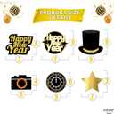 KatchOn, Happy New Year Hanging Swirls 2026 - Pack of 18, NO DIY | New Years Eve Party Supplies 2026 | NYE Decorations 2026 | Happy New Year 2026, NYE Party Favors | Happy New Years Decorations 2026 (Black and Gold With Silver Star)