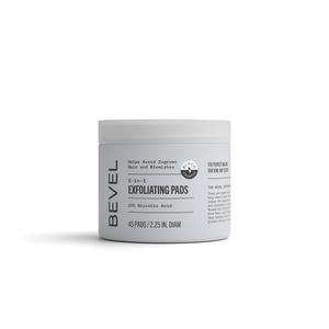 2 x Bevel 10% Glycolic Acid Toner Pads for Face, Helps Remove Dead Skin Cells and Reduce Ingrown Hairs for Even Skin Tone and Texture, 45 Count (Packaging May Vary)