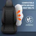 HChengkikz Car Seat Covers Full Set, Breathable and Waterproof Napa Leather Car Seat Cover, Interior Universal Fit for Cars, Sedans, SUVs, Vans, Trucks (Full Seat, Black)