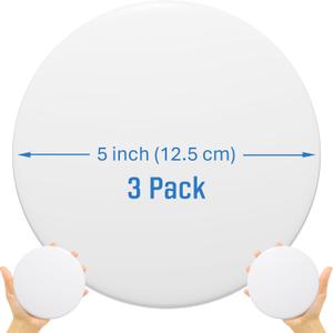 Strongest Home Wall & Door Handle Stopper 5" Set of 3 Pieces White Rubber Door Knob, Round Wall Shield Cushion, Quiet Wall Protector for Door Handle, Guard Door Bumper, Self Adhesive (X-Large 3 Pack)