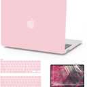 Anban Compatible with MacBook Pro 13 inch Case 2025 2024 2023 M2 2022-2016 M1 A2338 A2251 A2289 A2159 A1989 A1708 A1706, Plastic Laptop Hard Shell Case +Keyboard Cover +Screen Protector, Baby Pink
