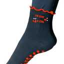 Women Cute Pilates Socks Grip Crew Yoga Socks Ruffle Cuff Embroidery Pattern Workout Ballet Socks (Black)