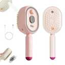 Electric Spray Air Cushion Comb for Women, Electric Steam Brush for Hair, Rechargeable Hair Brush with Water Spray, Detangling & Anti-Static Hair Brush, Reduce Frizz, Smooth & Nourish (Pink)