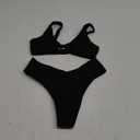 Verdusa Women's Twist Front High Cut Thong Two Piece Bikini Set Swimsuit S
