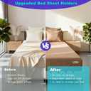 Bed Sheet Holders for Corners Keep Sheets Firm & Tight, Upgraded Bed Sheet Fasteners Easy No-Lift Installation,Each Bed Sheet Grippers with Dual-Side Lock,Universal Fit for Twin Queen King Mattress