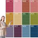 24" x 16" 2026 Large Wall Calendar Undated 12 Month Planner Dry Erase Reusable Monthly Blank Wall Calendar Big Yearly Planner for New Year Office Home School Organizing Planning (Boho)