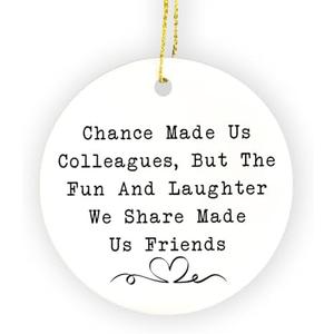 FUGWN Coworker Ornament, Coworker Friend Gifts for Women Hanging Ornaments for Christmas Tree Party Holiday Decorations, Work Bestie Friends Gifts Decorative Ornaments Keepsake