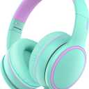 RORSOU R10 Over-Ear Headphones with Microphone Lightweight Folding Stereo Bass Headset with 1.5M No-Tangle Cord Portable Wired Headphones for Smartphone Tablet Computer Green