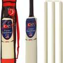 Junior Cricket Bat Set Wooden Gift Size 4, 6 Includes Stumps Ball Bat Carrying Bag