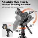 COMAN 72" Overhead Camera Tripod with Fluid Head,Horizontal Tripod for Top-Down Product & Food Photography,Detachable Monopod&Invertible Center Column,Aluminum Tripod for DSLR Camcorder Spotting Scope