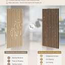 AKUMAX Waterproof Wood Slat Acoustic Wall Panels, 4 Pack, Walnut