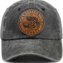 Weekend Hooker Hat for Men Women, Vintage Cotton Fish Decor Leather Patch Baseball Cap for Fishing Lovers Dad Mom