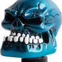 Skull Stick Shift Knob Resin Skeleton Head Shifter Knob Cool Style Shifter Lever Knob Fit Most Manual Automatic Car Tuck Vehicle, TA40C, Blue 2