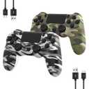 2 Pack Wireless Controller for Ps4/Slim/Pro with 1000mah Battery/Dual Vibration/Audio Jack/Six-axis Motion Sensor(Camouflage Grey and Camouflage Green)