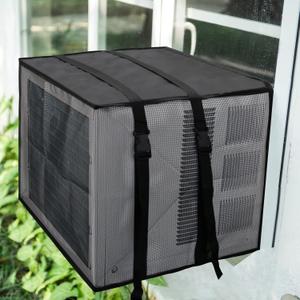 Luxiv Newest Design Mesh Window Air Conditioner Cover Outdoor, Support Window AC Unit Work Use for Outside Insulation Black Dust-Proof Waterproof Outdoor AC Protection Defender 21WX16DX15H