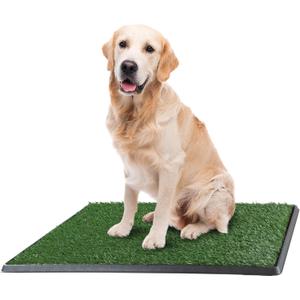 PETMAKER Artificial Grass Puppy Pee Pad for Dogs and Small Pets with Tray - 20x30 inches Washable 3-Layer Reusable Indoor Dog Potty Grass Training Pad, Easy Clean Pet Housebreaking Potty Solution