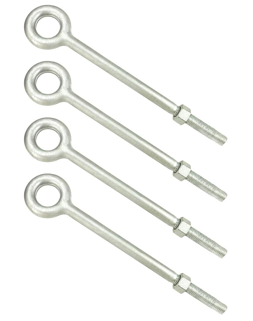QWORK Eye Bolt with Nuts, 3/4'' x 12" Galvanized Eye Bolt, 4 Pack