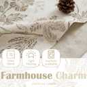 2 x jinchan Floral Valance Curtain Linen Kitchen Valance for Windows 16 Inch Farmhouse Light Filtering Floral Short Window Treatment for Living Room 1 Panel Rod Pocket Double Layer Taupe on Beige, 50"W x 16"L