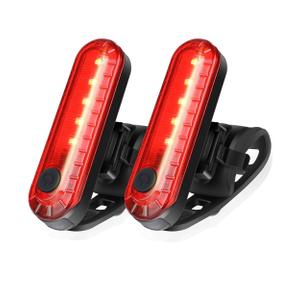 Ascher USB Rechargeable LED Bike Tail Lights 2 Pack, Bright Bicycle Cycling Rear Light, 4 Light Mode Options Safety Bike Light for Adults Kids Men Women Road Mountain(2 USB Cables Included)