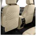 Seat Back Protectors for Kids, Car Kick Mats for Back of Front Seats with Large Pocket Organizer, Waterproof, Protects Against Dirt, Scuffs & Scratches, Fits Most Vehicles, 2PCS (Beige)