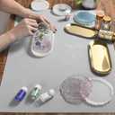 Sapid 2Pcs Thick Silicone Mat for Crafts, Nonstick Silicon Sheet for Epoxy Resin, Jewelry Mold Casting, Art Painting Mats, Food Grade Pastry Mat, Heat- Resistance Placemats (20"27.9", Gray)