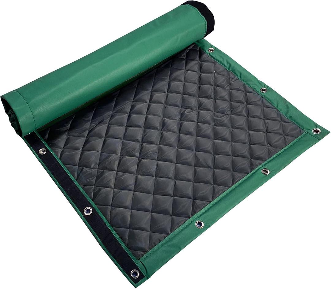Sound Barrier Temporary Construction Traffic Industrial Sports Pitches Outdoor Noise Control Sound Blocking Reducing Cancelling Soundproof Screen Blankets 39.3x78.7-1 Pack-(Green)
