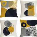 Jartinle Yellow Grey Abstract Throw Pillow Covers 20x20 Mid Century Modern Accent Geometric Pillow Covers Minimalist Set of 4 for Couch Home Dcor