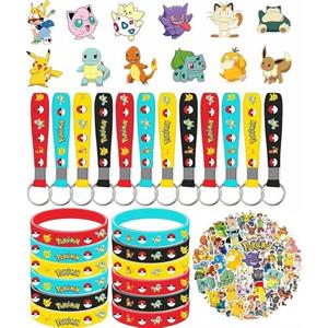 KOENI 86Pcs Cute Pokemon Birthday Party Supplies, Party Gifts and Toy Set for Anime Theme Party