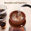 Collapsible Paperless Pour Over Coffee Dripper with Reusable Stainless Steel Coffee Filter, Single Cup Travel Pour Over Coffee Maker Camping, Portable Silicone Drip Coffee Maker Pour Over Brown