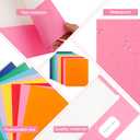 50 Pack Folders with Pockets, Pocket Folders Fit Letter Size Paper, with Business Card Slot, 2-Pocket Folder for School Office Home Business (Pink)